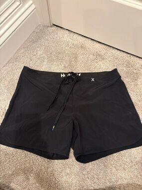 Hurley Black Boardshorts with Drawstring Waist